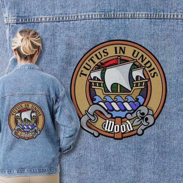 Clan Wood Crest over Tartan Denim Jacket (Creator Uploaded)
