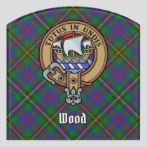 Clan Wood Crest over Tartan Door Sign