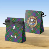 Clan Wood Crest over Tartan Favor Boxes