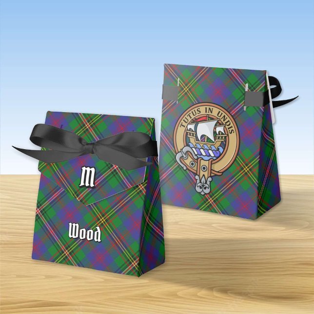 Clan Wood Crest over Tartan Favor Boxes (Creator Uploaded)
