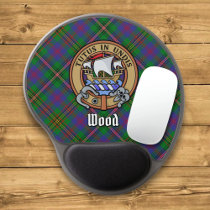 Clan Wood Crest over Tartan Gel Mouse Pad
