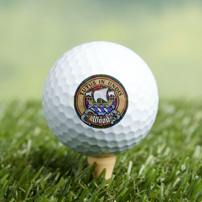 Clan Wood Crest over Tartan Golf Balls (Insitu Tee)
