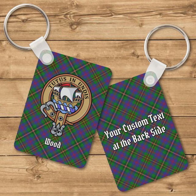 Clan Wood Crest over Tartan Keychain (Creator Uploaded)