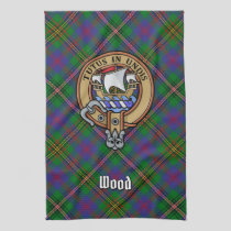 Clan Wood Crest over Tartan Kitchen Towel