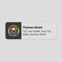 Clan Wood Crest over Tartan Label