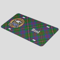 Clan Wood Crest over Tartan License Plate