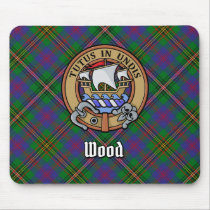 Clan Wood Crest over Tartan Mouse Pad