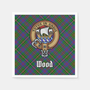 Clan Wood Crest over Tartan Napkins