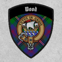 Clan Wood Crest over Tartan Patch