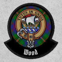 Clan Wood Crest over Tartan Patch