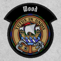 Clan Wood Crest over Tartan Patch