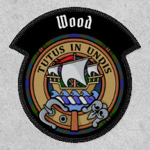 Clan Wood Crest over Tartan