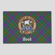 Clan Wood Crest over Tartan Placemat