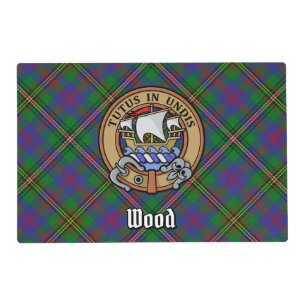 Clan Wood Crest over Tartan Placemat
