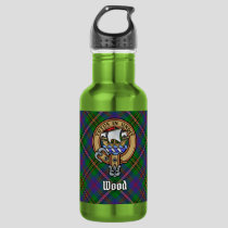 Clan Wood Crest over Tartan Stainless Steel Water Bottle