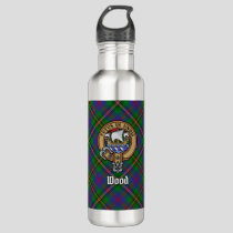 Clan Wood Crest over Tartan Stainless Steel Water Bottle