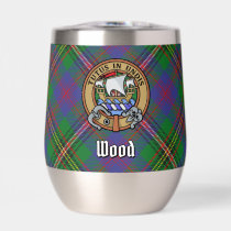 Clan Wood Crest over Tartan Thermal Wine Tumbler