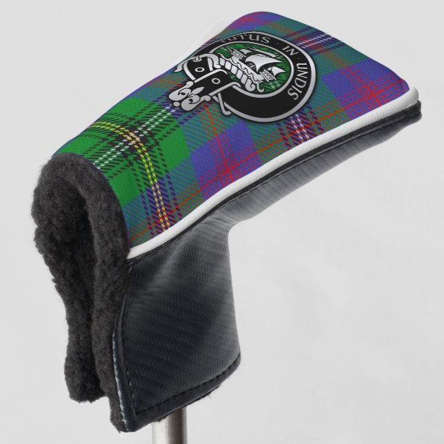 Clan Wood Crest & Tartan Golf Head Cover (3/4 Front)