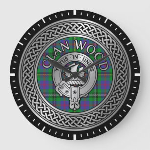 Clan Wood Crest & Tartan Knot Large Clock