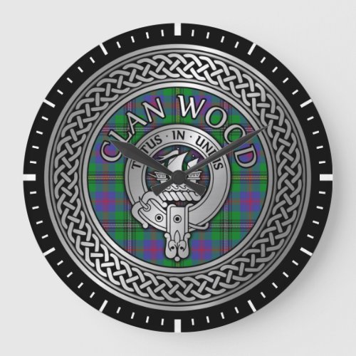 Clan Wood Crest  Tartan Knot Large Clock