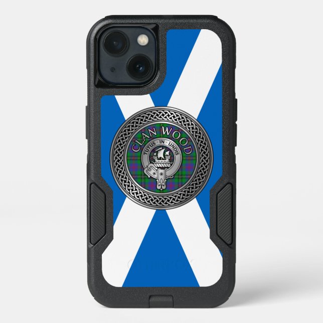 Clan Wood Crest & Tartan Knot Otterbox iPhone Case (Back)