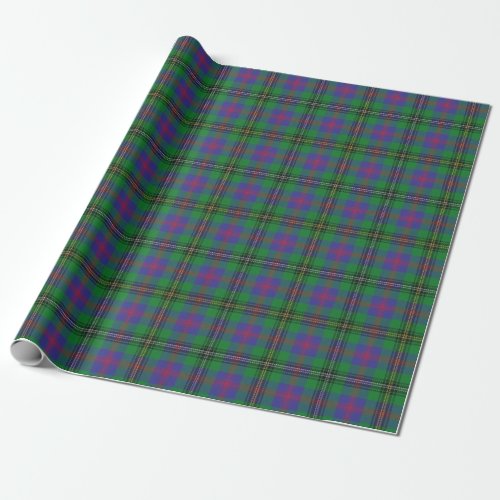 Clan Wood Green and Blue Scottish Tartan Wrapping Paper