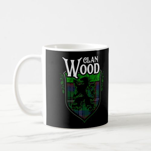 Clan Wood Surname Scottish Tartan Lion Rampant Cre Coffee Mug
