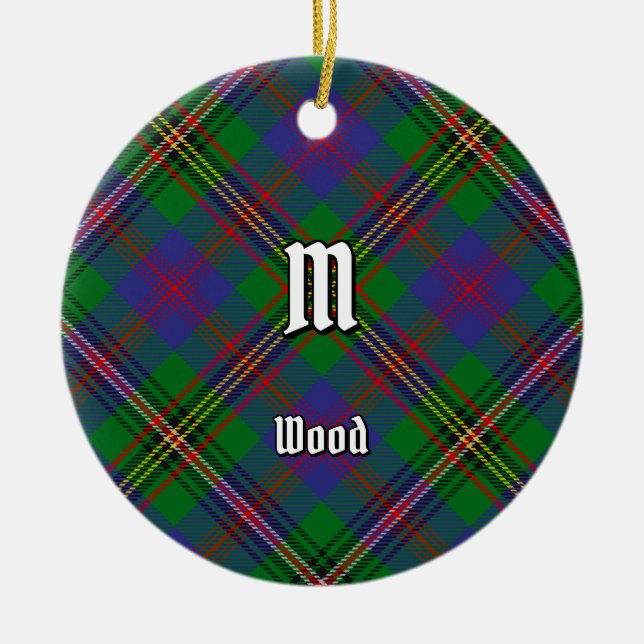 Clan Wood Tartan Ceramic Ornament (Front)