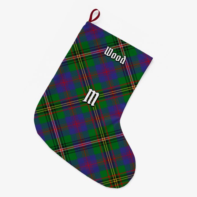Clan Wood Tartan Large Christmas Stocking (Front (Hanging))