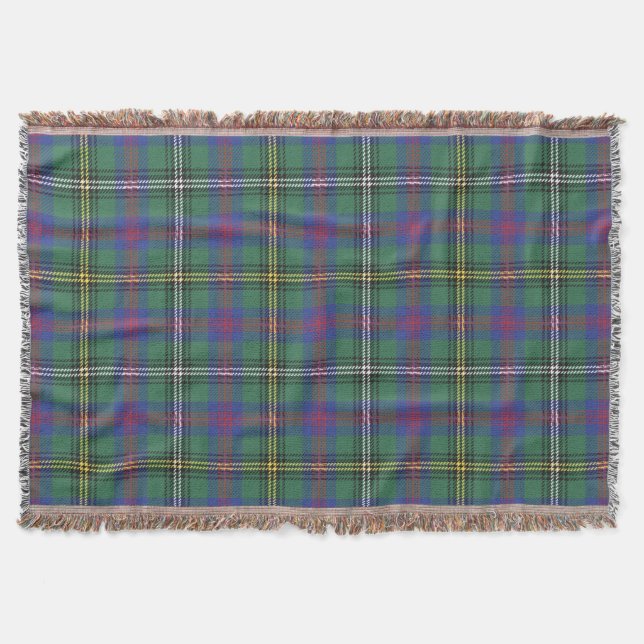 Clan Wood Tartan Plaid Scottish Kilt Pattern Throw Blanket (Front)