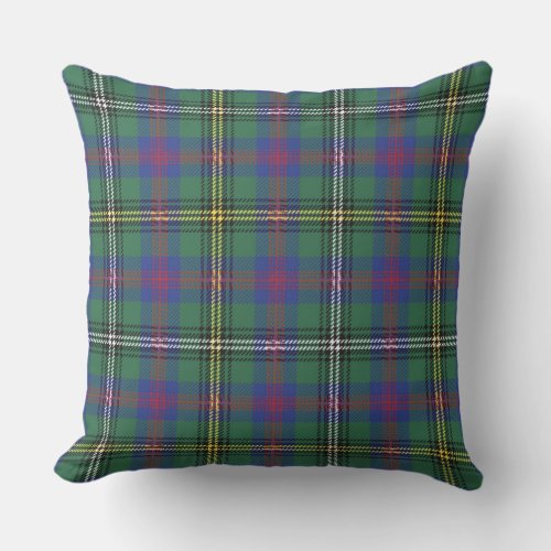 Clan Wood Tartan Plaid Scottish Kilt Pattern Throw Pillow