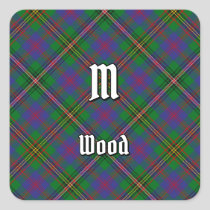 Clan Wood Tartan Square Sticker