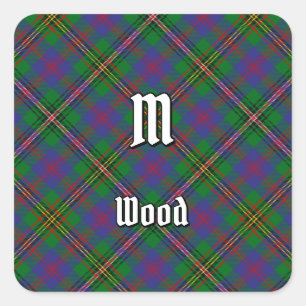 Clan Wood Tartan Square Sticker