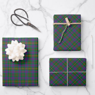 Clan Wood Tartan Wrapping Paper Sheets