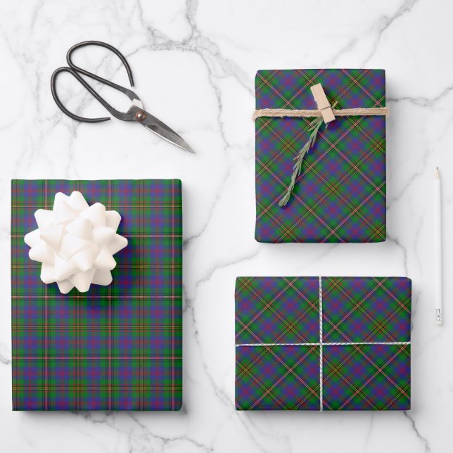 Clan Wood Tartan Wrapping Paper Sheets (Front)