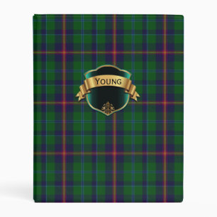 Clan Young Tartan Plaid Custom Mini Planner Binder