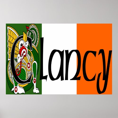 Clancy Celtic Dragon Poster Print