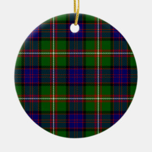 Clanranald tartan blue green plaid ceramic ornament