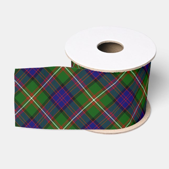 Clanranald tartan blue green plaid grosgrain ribbon (Spool)