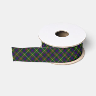 Clanranald tartan blue green plaid grosgrain ribbon