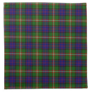 Clanranald tartan blue green plaid napkin
