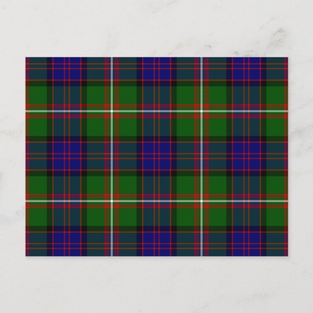 Clanranald tartan blue green plaid postcard (Front)
