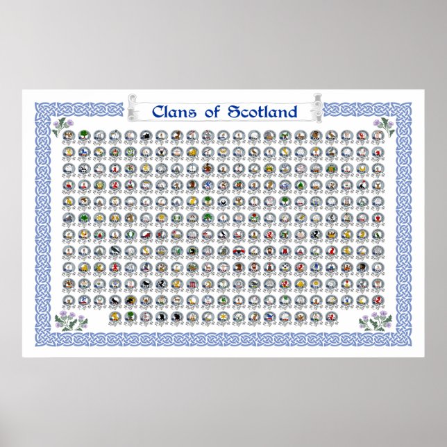 Clans of Scotland Heraldic Wall Art (Front)