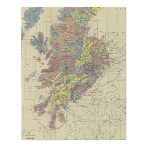 Clans Of Scotland Historical Map Clan Locations Faux Canvas Print