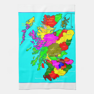 Clans of Scotland Map Kitchen Towel