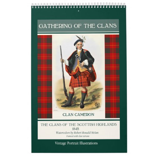 Clans of Scottish Highlands Vintage Portraits 2024 Calendar