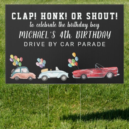 Clap Honk Shout  Happy Birthday Yard Sign