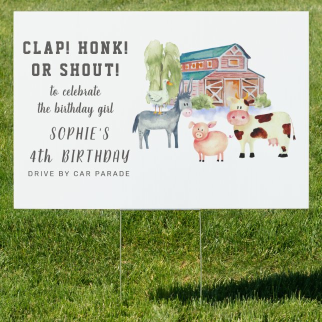 Clap, Honk, Shout | Happy Birthday Yard Sign (Insitu)