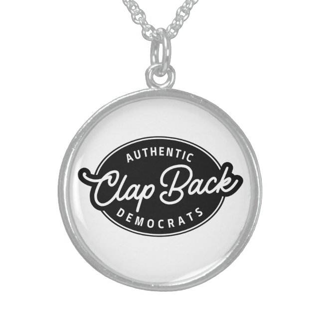 Clapback Democrats Sterling Silver Necklace (Front)