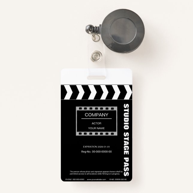 Clapboard Badge (Front with Retractable)